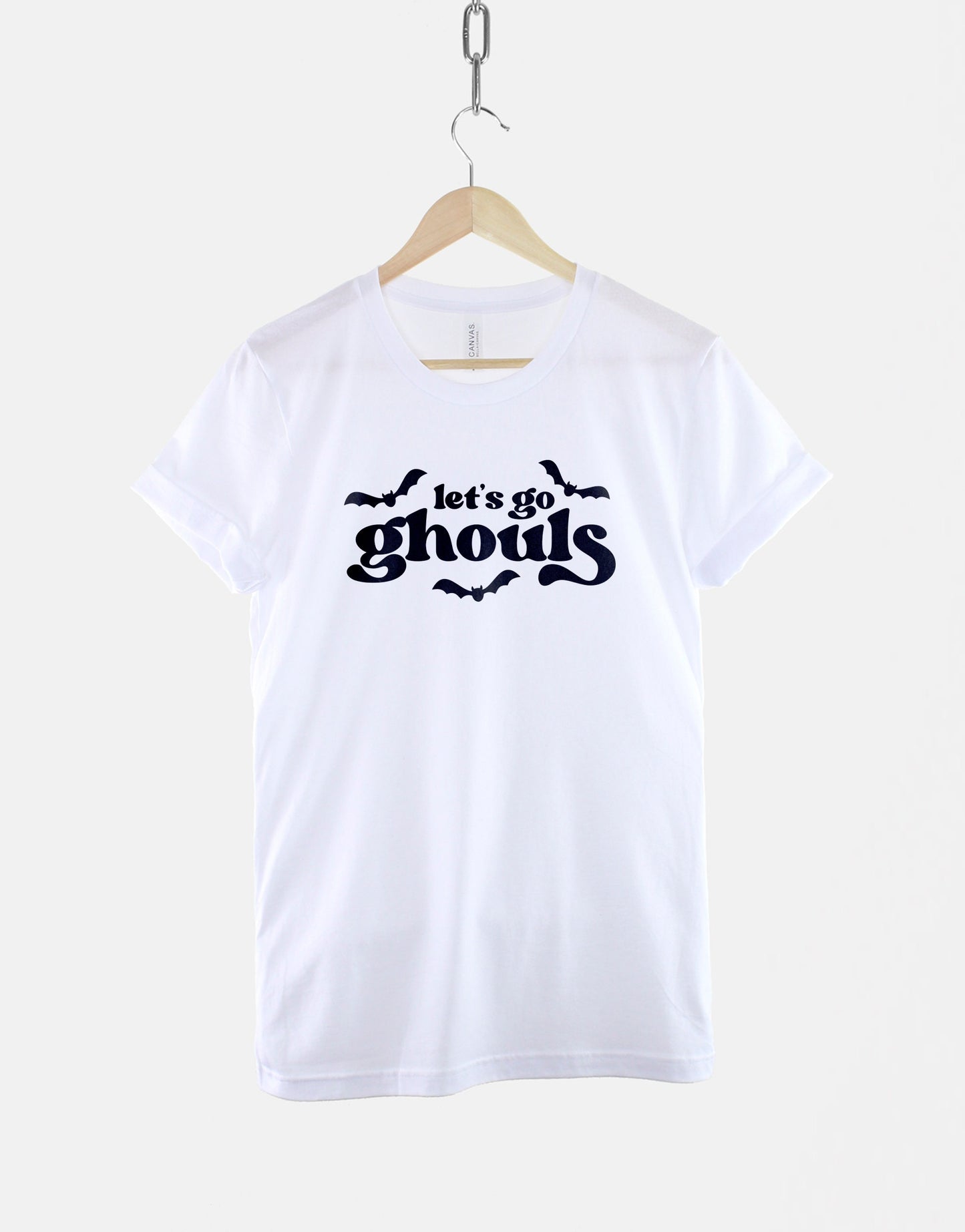 Retro Halloween T-Shirt - Let's Go Ghouls T-Shirt - Womens Halloween Pun Shirts - Womens Retro T-Shirt - Retro Style Halloween T-Shirt