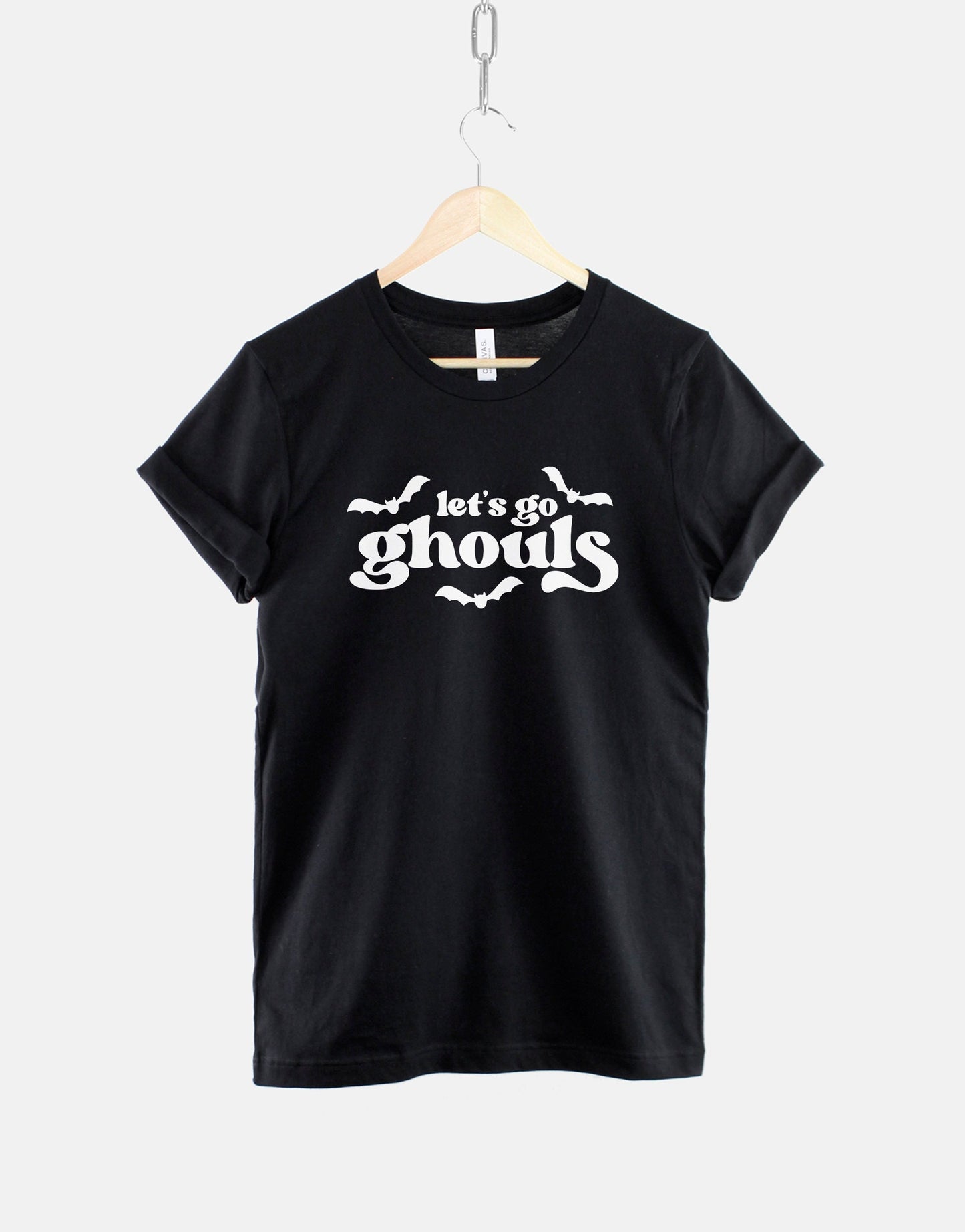 Retro Halloween T-Shirt - Let's Go Ghouls T-Shirt - Womens Halloween Pun Shirts - Womens Retro T-Shirt - Retro Style Halloween T-Shirt