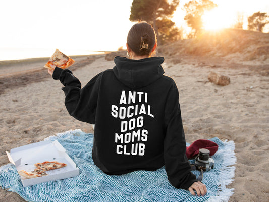Anti Social Dog Mom Club Hoodie - Personalised Dog Hoodie - Personalisable Dog Mom Hoodie - Custom Dog Mama Hoodie