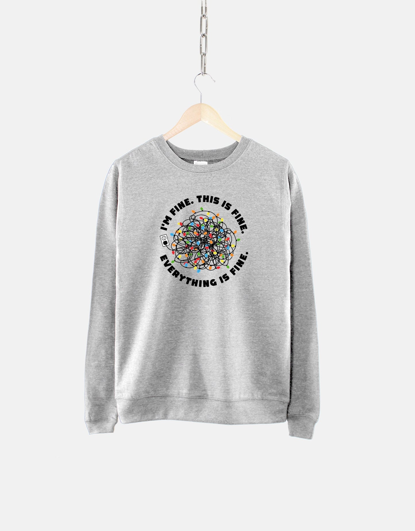 Christmas Lights Sweatshirt - Funny Christmas Sweatshirt - Tangled Christmas Tree Lights Sweater - Womens Christmas Sweatshirt