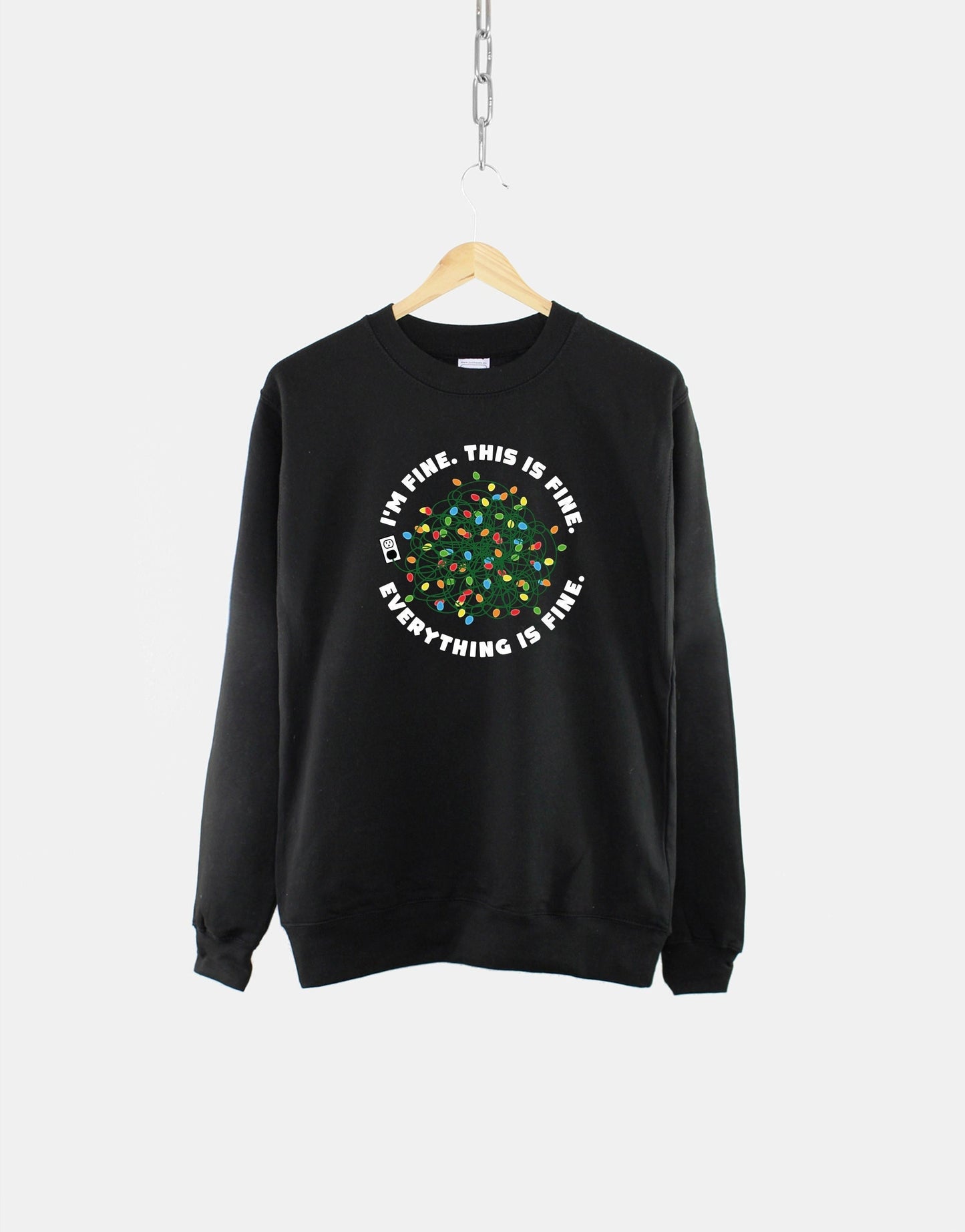 Christmas Lights Sweatshirt - Funny Christmas Sweatshirt - Tangled Christmas Tree Lights Sweater - Womens Christmas Sweatshirt