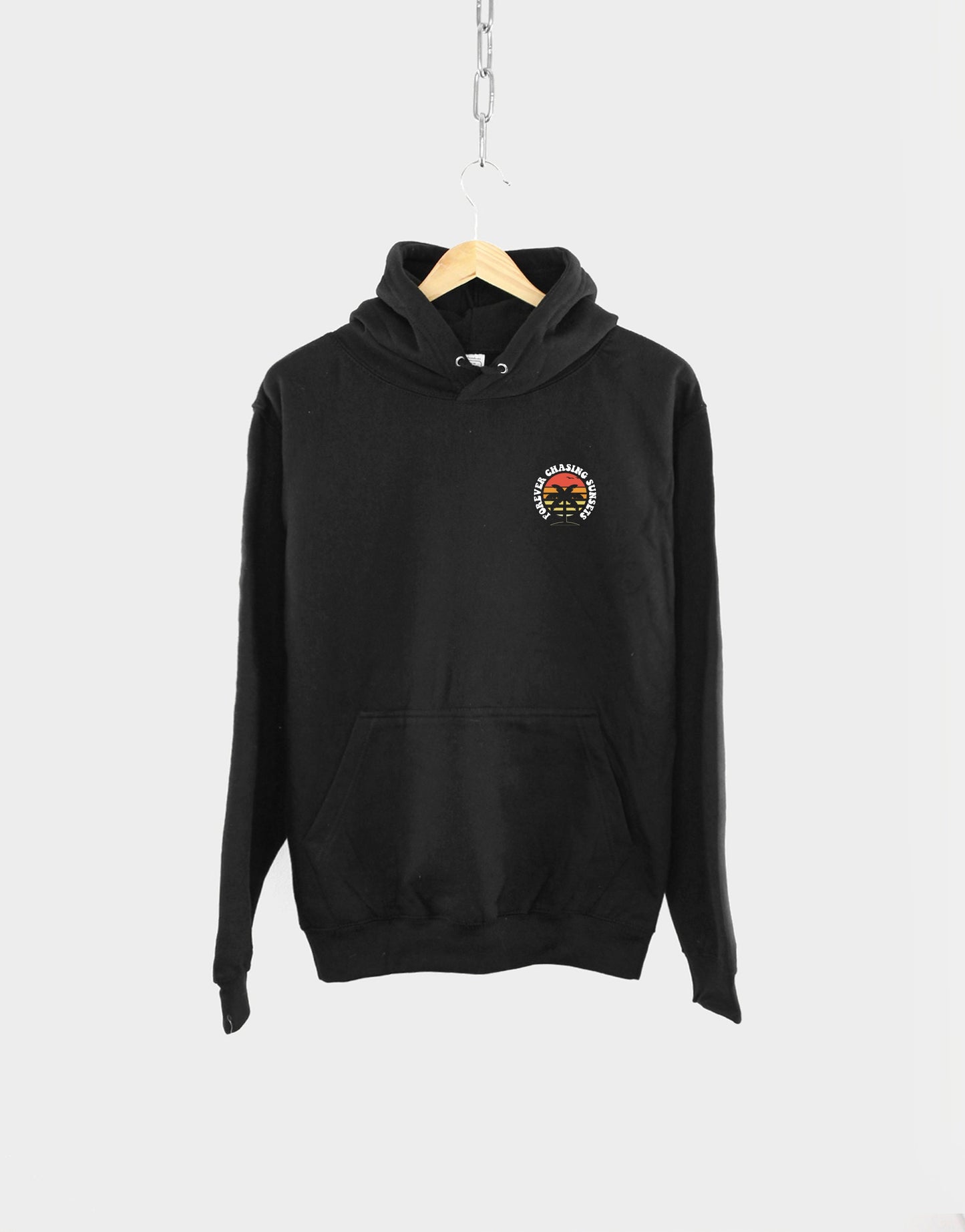 Oversized Retro Hoodie - Retro Sunset Hoodie - Forever Chasing Sunsets Hoodie - Retro Font Hoodie For The Beach - Womens Retro Sun Hoodie