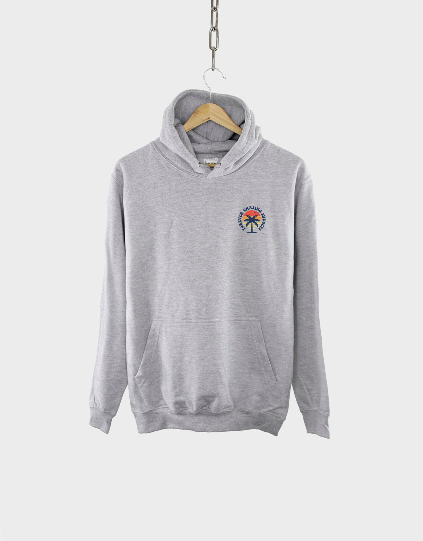 Oversized Retro Hoodie - Retro Sunset Hoodie - Forever Chasing Sunsets Hoodie - Retro Font Hoodie For The Beach - Womens Retro Sun Hoodie