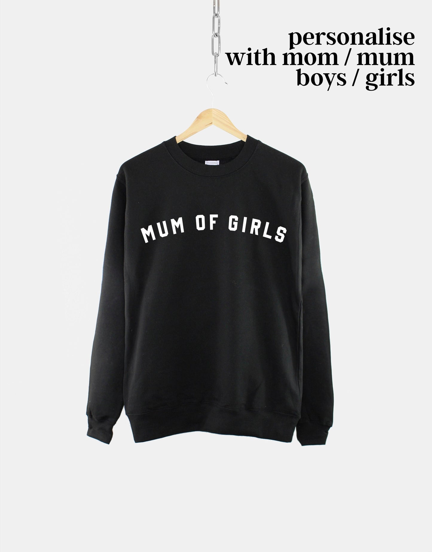 Mum Of Girls Sweatshirt - Mom Of Girls Sweater - Mother Of Girls Jumper - Personalised Mama Sweatshirt
