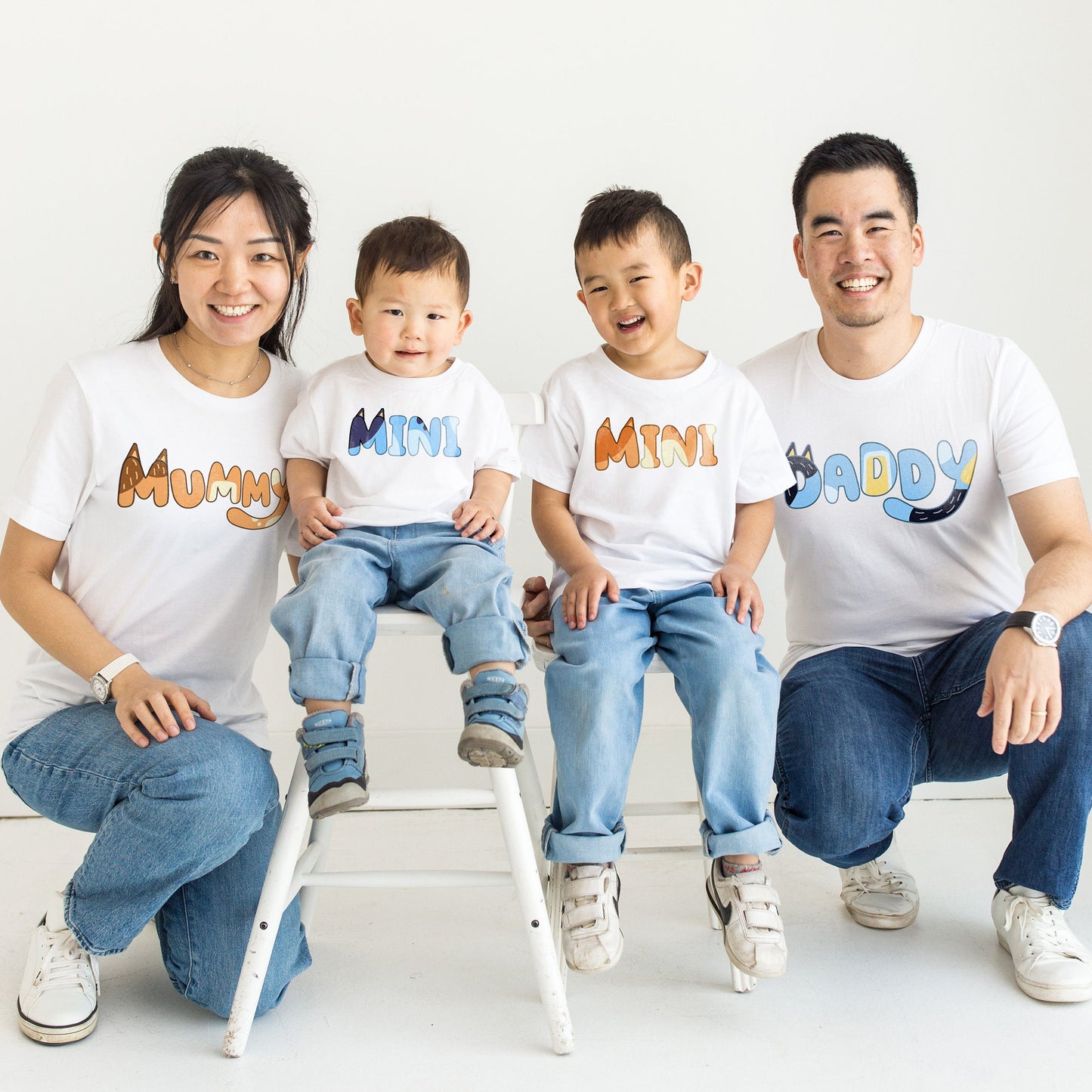 Matching Bluey T-Shirts - Bluey Mum T-Shirt - Bluey Dad T-Shirt - Bluey Daddy Mummy Shirts - Matching Parents T-Shirts