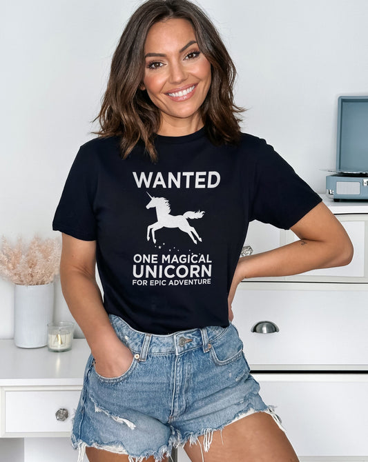 Unicorn Shirt - Wanted One Magical Unicorn For Epic Adventure - Funny Unicorn T-Shirt