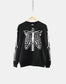 Skeleton Costume Sweatshirt – Realistic Rib Cage Sweater With Bone Sleeve Print