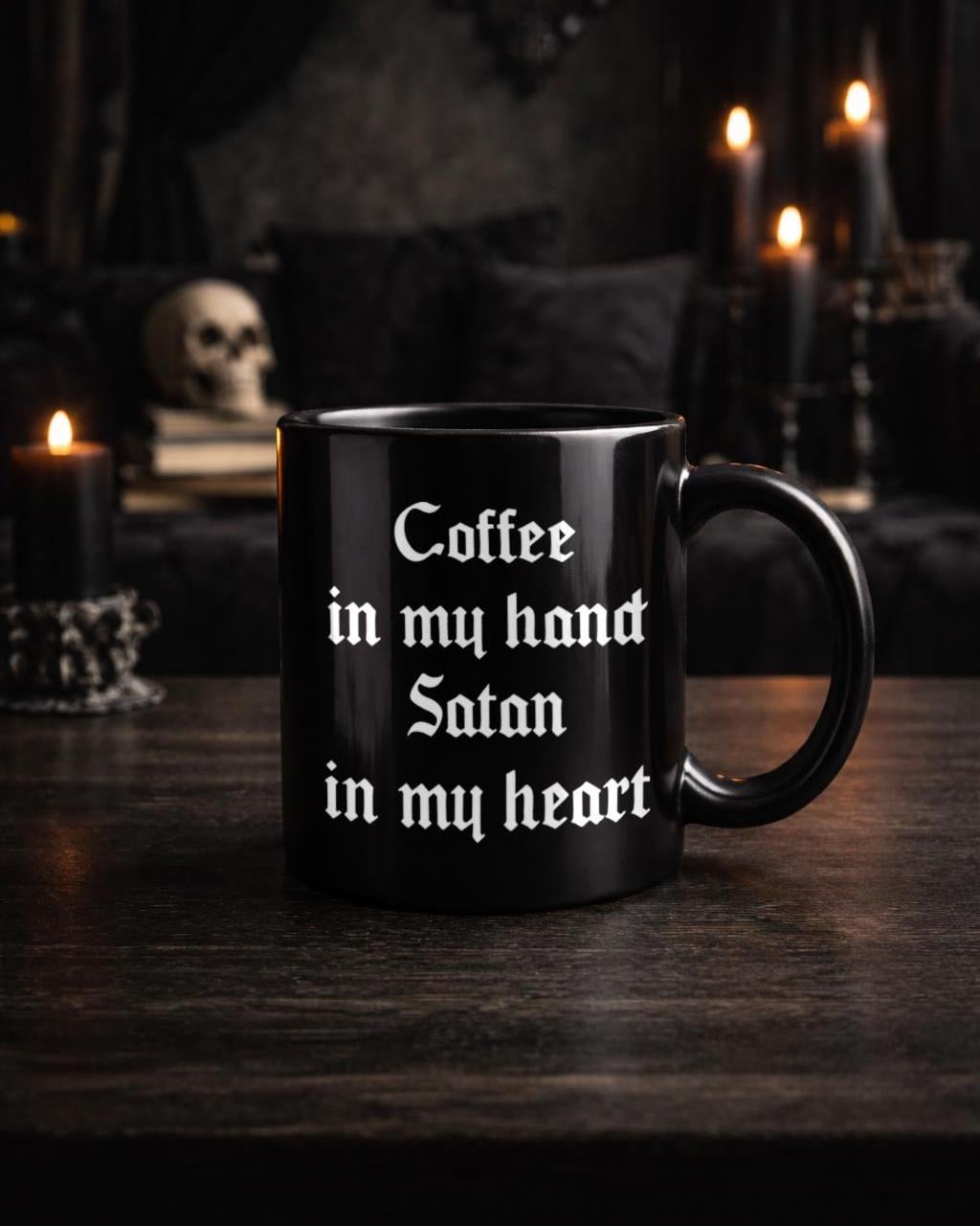 Goth Coffee Mug – Black Gothic Mug With Dark Humor – Alternative Gift For Goths