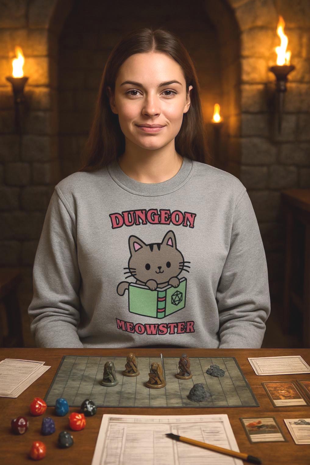 Dungeons And Dragons Sweatshirt – Custom Dungeon Meowster Cat Sweater, Cozy RPG Gamer Gift