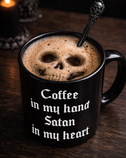 Goth Coffee Mug – Black Gothic Mug With Dark Humor – Alternative Gift For Goths