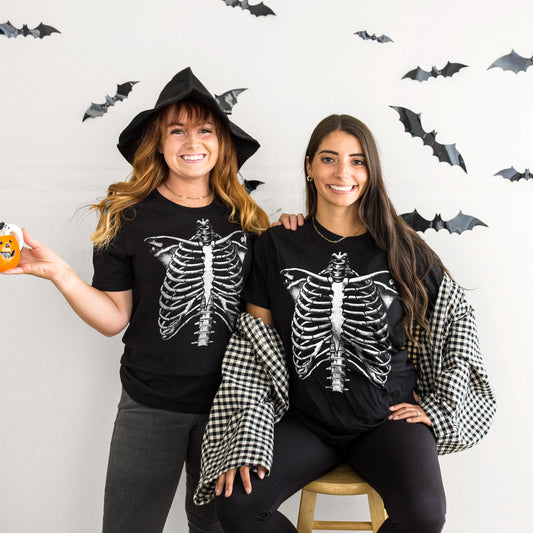 Skeleton Rib Cage T-Shirt | Realistic Bone Shirt - Halloween Costume Tee