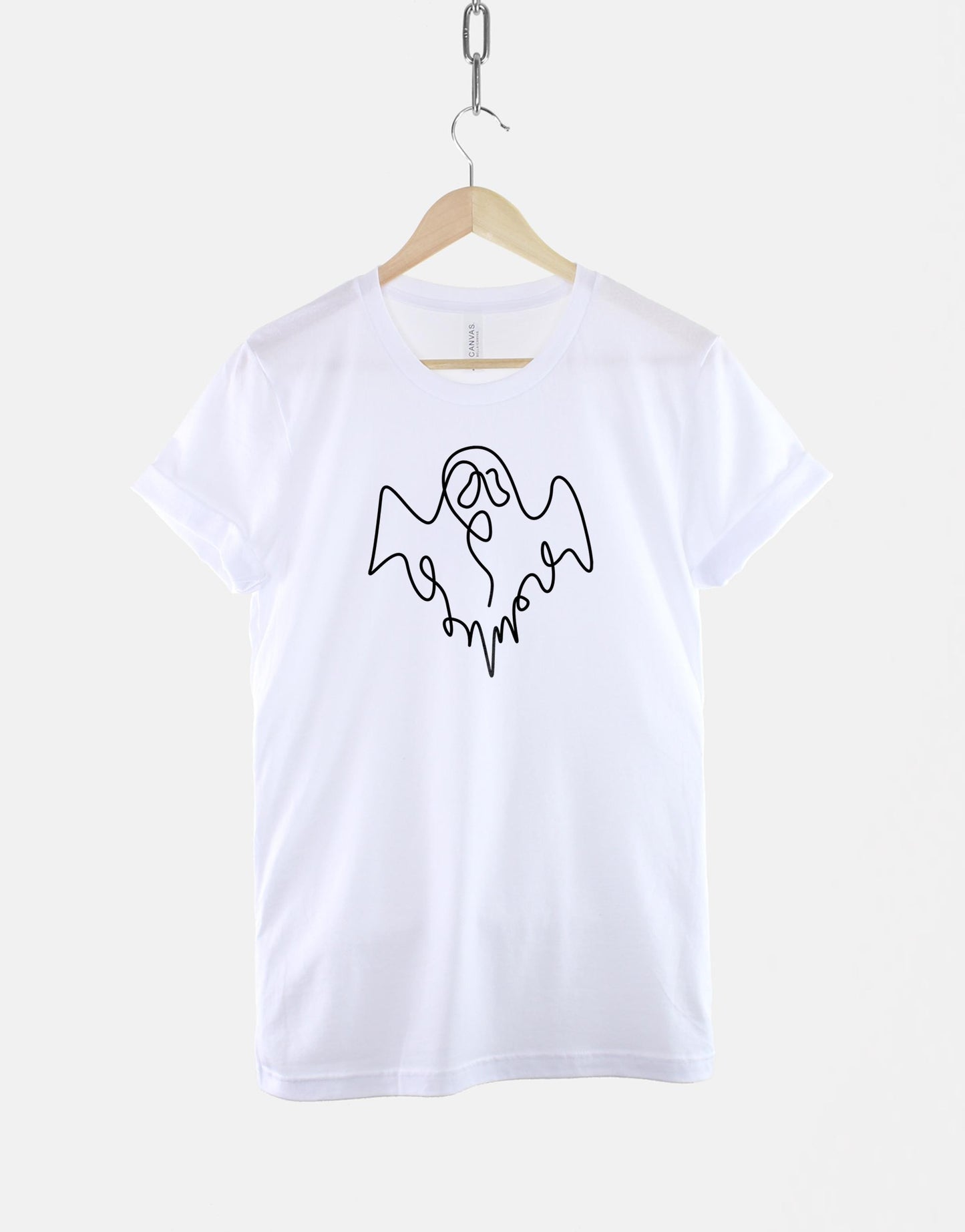 Minimal Halloween T-Shirt - Cute Ghost Shirt for Halloween Party - Spooky Womens Halloween Top