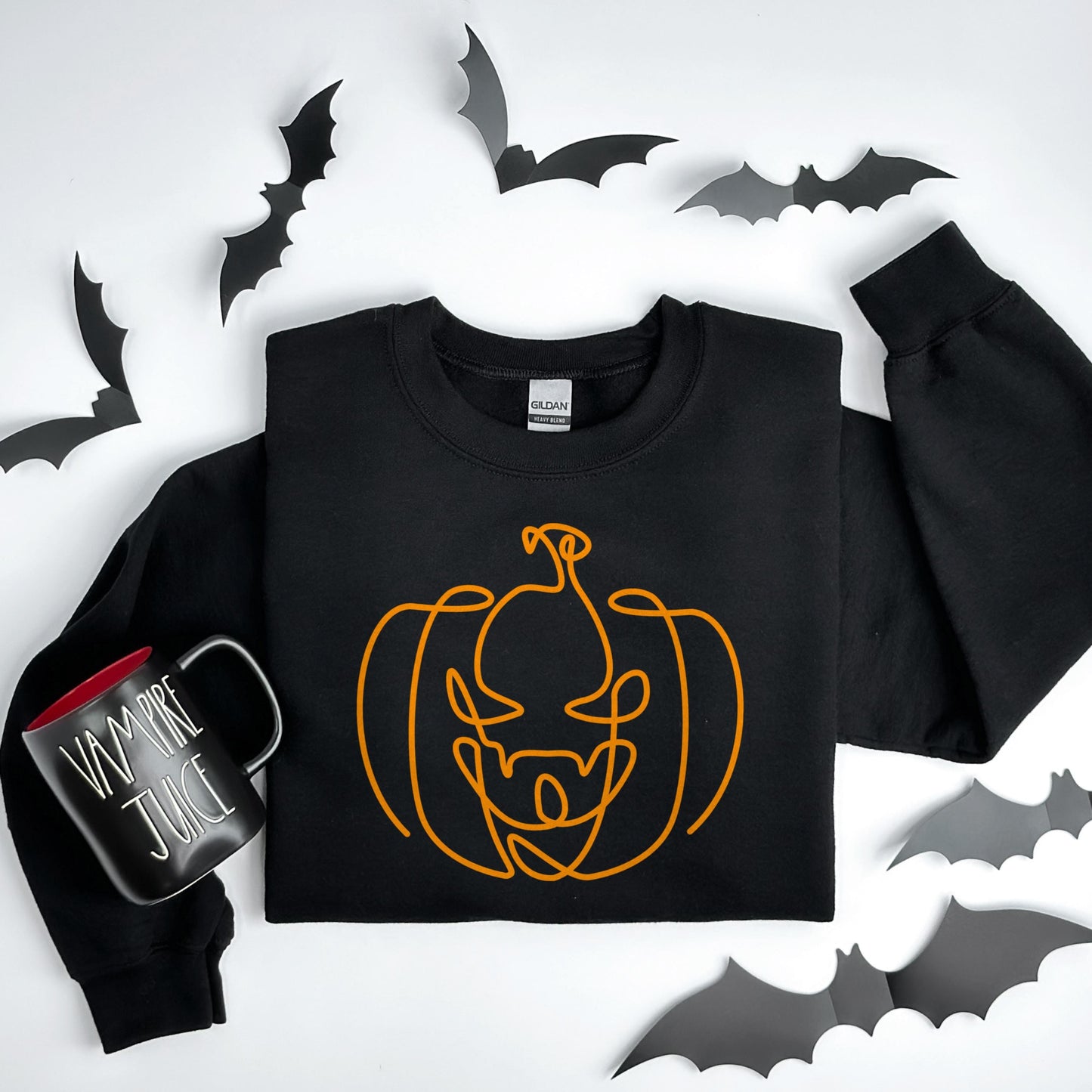 Halloween Pumpkin Sweatshirt - Casual Halloween Sweatshirt - Cute Fall Sweater