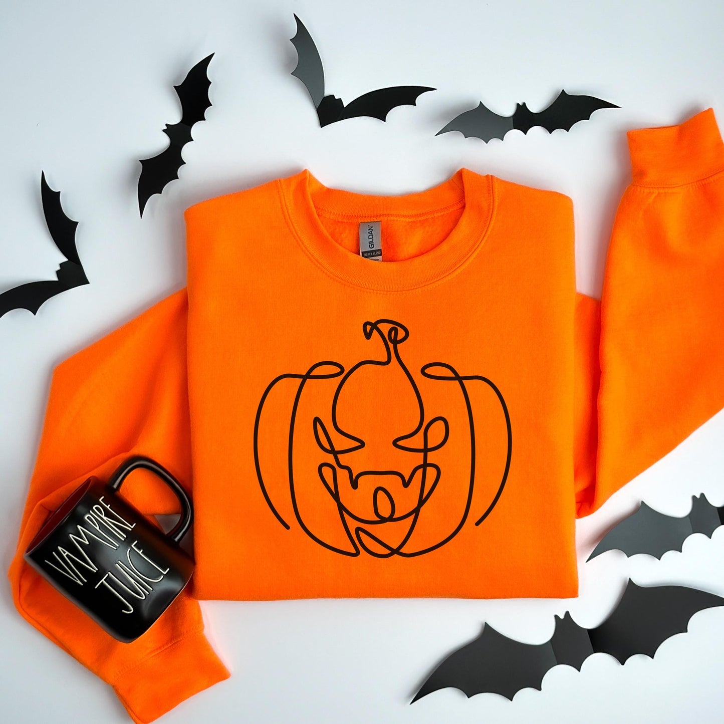 Halloween Pumpkin Sweatshirt - Casual Halloween Sweatshirt - Cute Fall Sweater