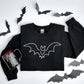 Cute Halloween Sweatshirt - Bat Halloween Sweatshirt - Minimalist Bat Womens Sweatshirt for Halloween