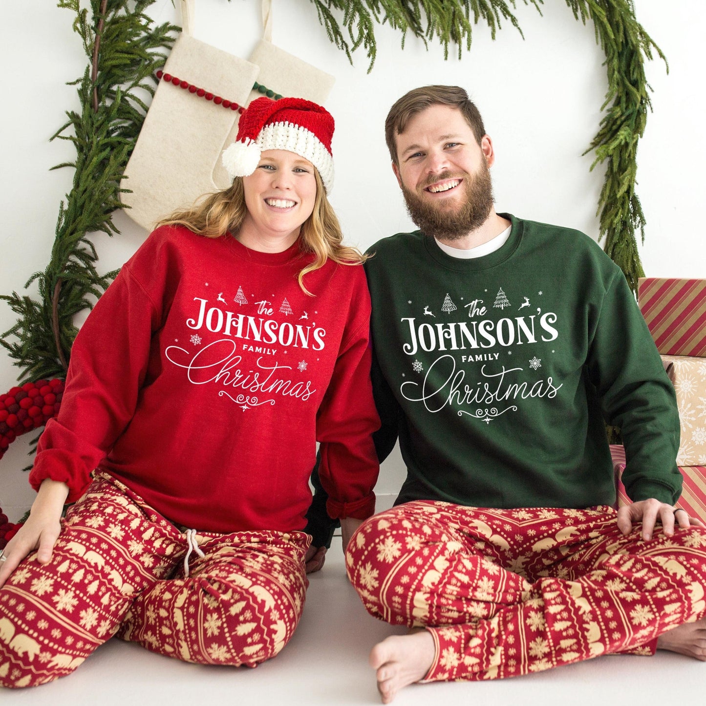 Matching couple christmas jumpers best sale