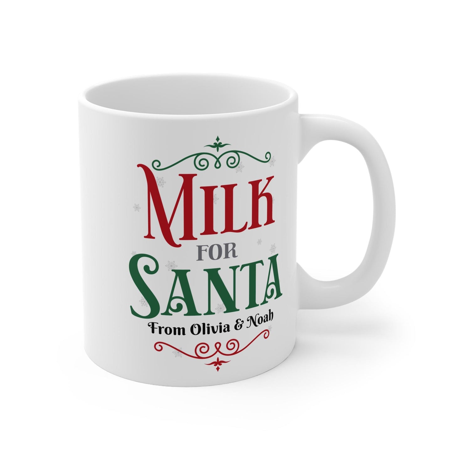 Personalised Milk For Santa Mug - Milk & Cookies For Santa - Christmas Eve Mug For Kids