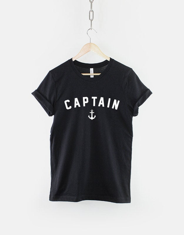 Kids Captain Anchor Shirt - Childrens Nautical Sailing Boat T-Shirt