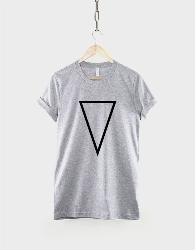 Geometric Shape T-Shirt - Upside Down Triangle Print Hipster Shirt