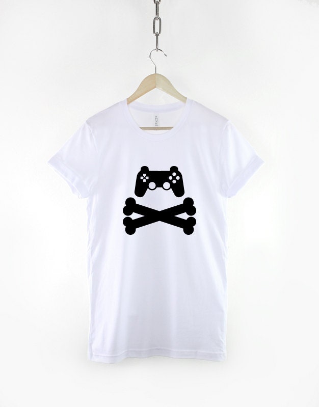 Gamer T-Shirt - Game Pad Cross Bones Gaming TShirt