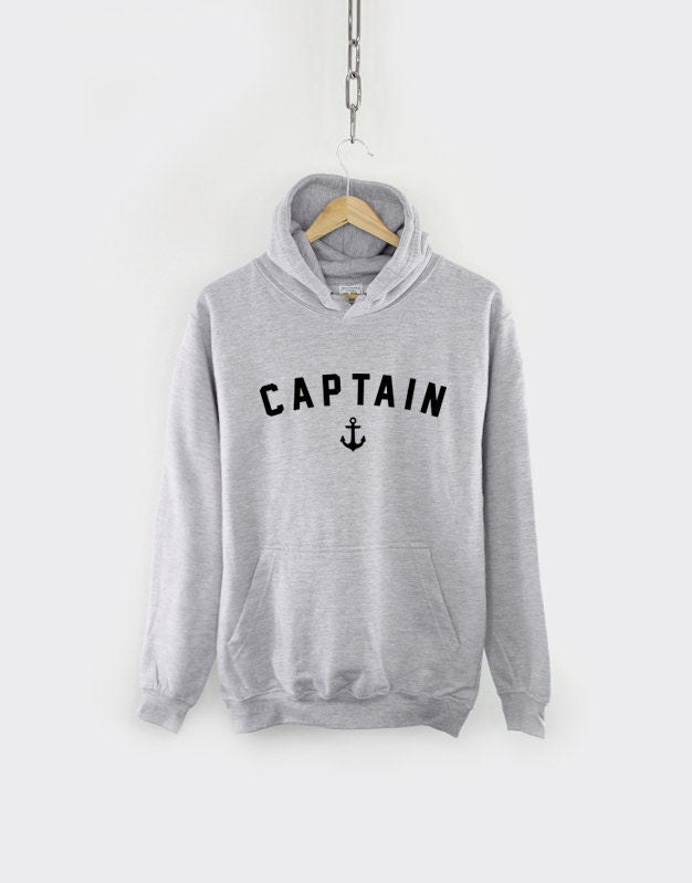 Kids Captain Hoodie - Childrens Nautical Anchor Sailing Boat Sweatshirt