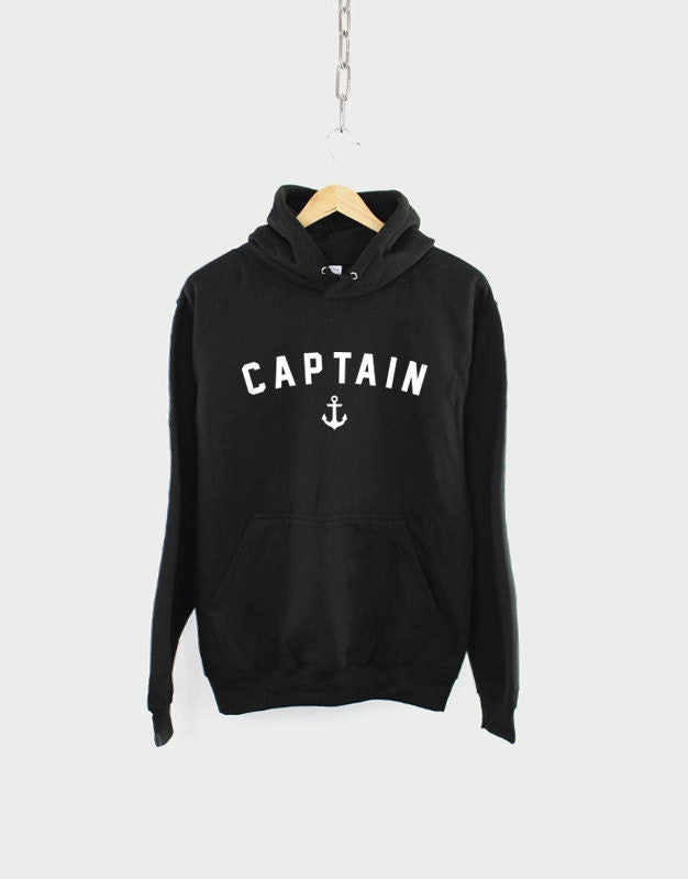 Kids Captain Hoodie - Childrens Nautical Anchor Sailing Boat Sweatshirt