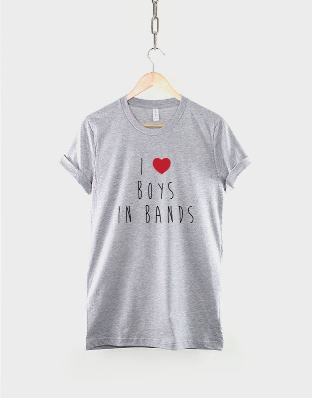 I Love Boys In Bands Fan Girl TShirt Girls Fangirl Shirt Womens T-Shirt