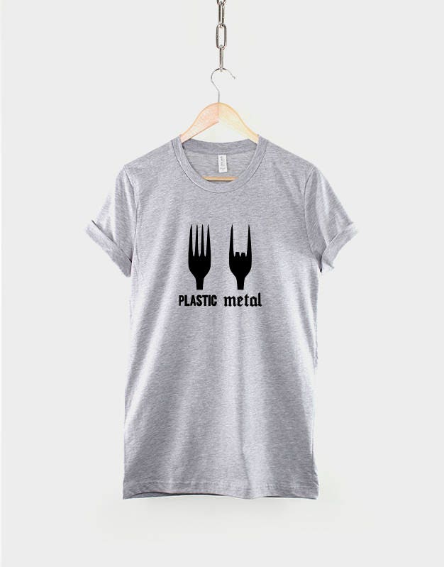 Heavy Metal T-Shirt - Metal Head Shirt - Plastic Metal Fork Shirt