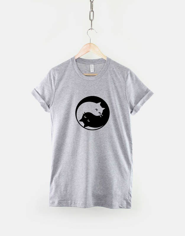 Cat T-Shirt Cats Cat Gift Yin Yang Cats Shirt - Cat Mom Lover Gifts