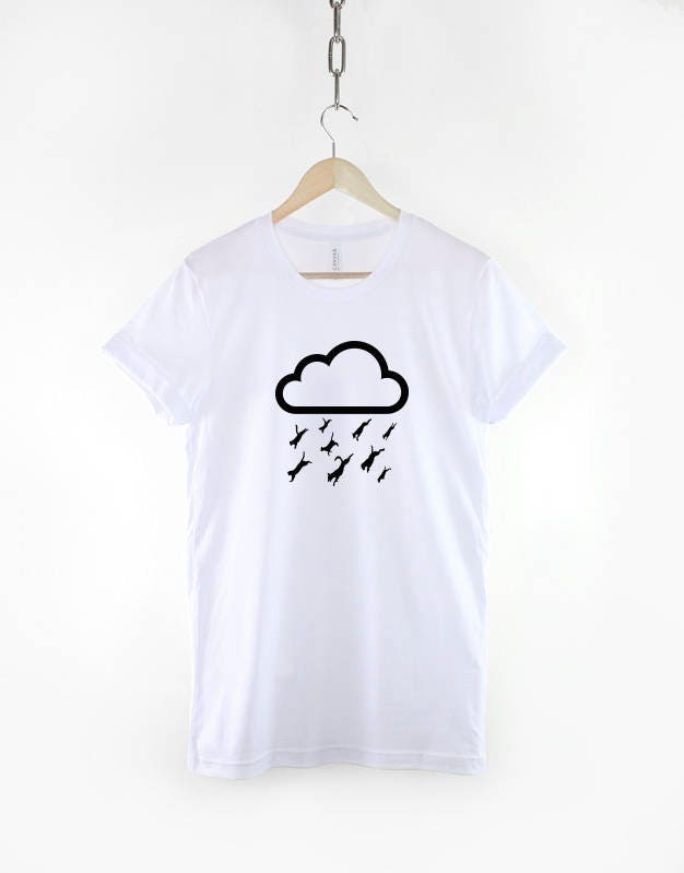 Raining Cats And Dogs - Cute Cat Dog Rain Cloud T-Shirt