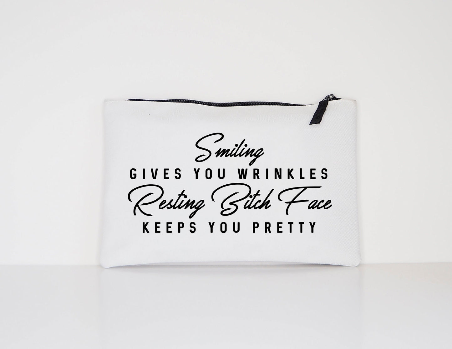 Makeup Bag - Cosmetic Bag - Makeup Artist Gift - Resting Bitch Face Keeps You Pretty - Makeup Cosmetic Accessory Pouch - Gift For Her