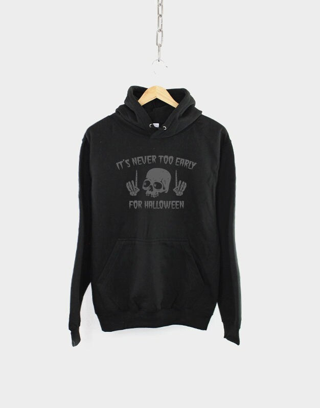 Kids Halloween Hoodie - It's Never Too Early For Halloween Skull Hooded Sweatshirt