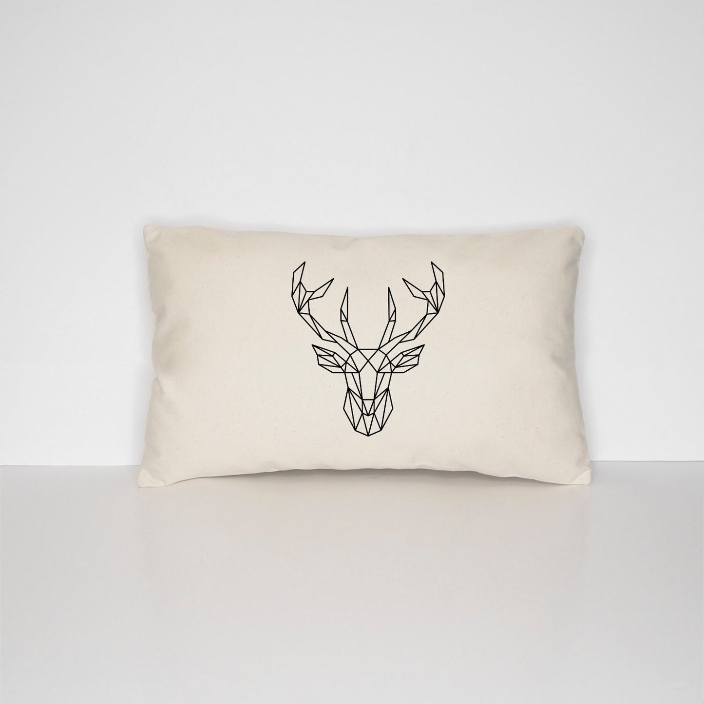 Geometric Deer Head Pillow - Geometric Stag Animal Art Cushion