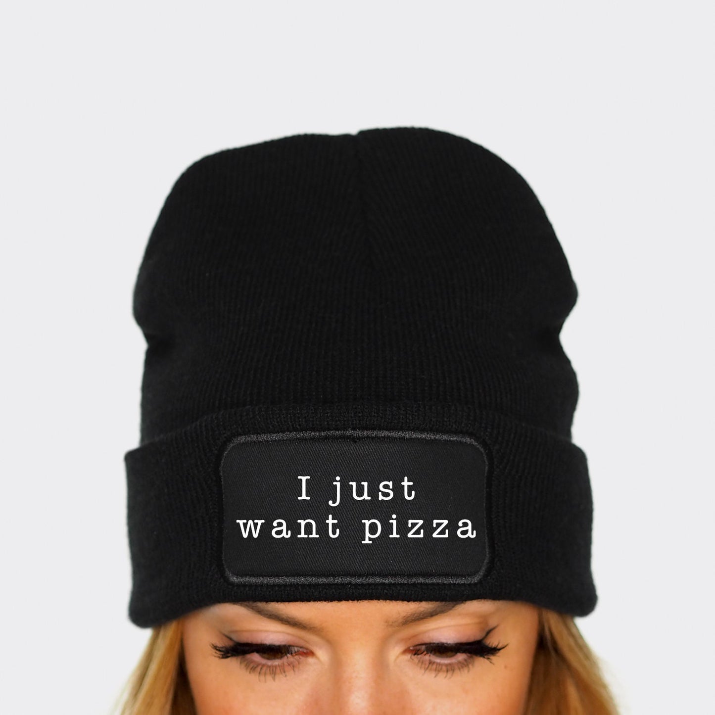 Pizza Beanie Hat - I Just Want Pizza Beanies - Slouchy Beanie Hats I Love Food Pizza Hat - Pizza Party Winter Hat