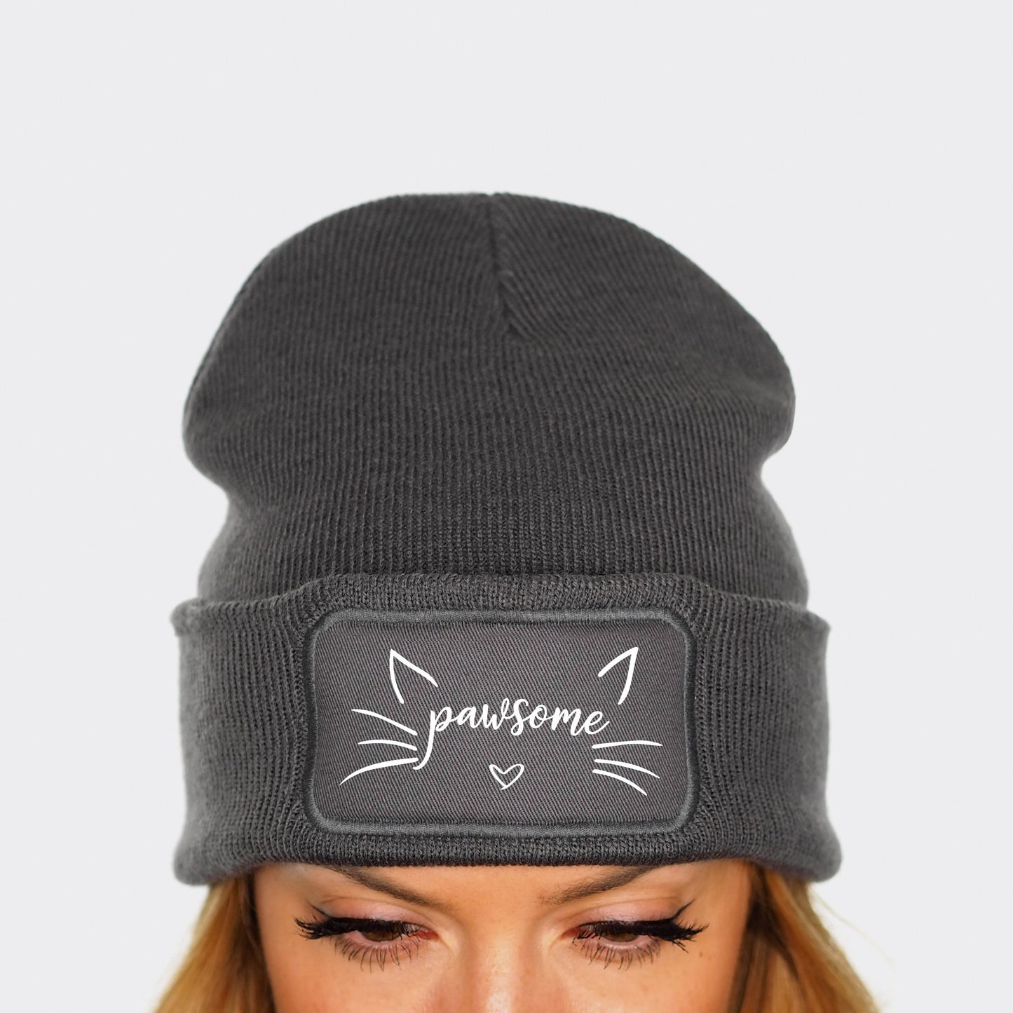 Cat Beanie Hat - Pawsome Hat - Cat Ears Winter Hat - Crazy Cat Lady - Cat Lover Gift