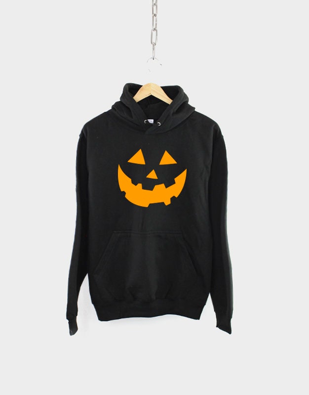 Orange Pumpkin Face Halloween Hoodie - Halloween Costume Sweatshirt