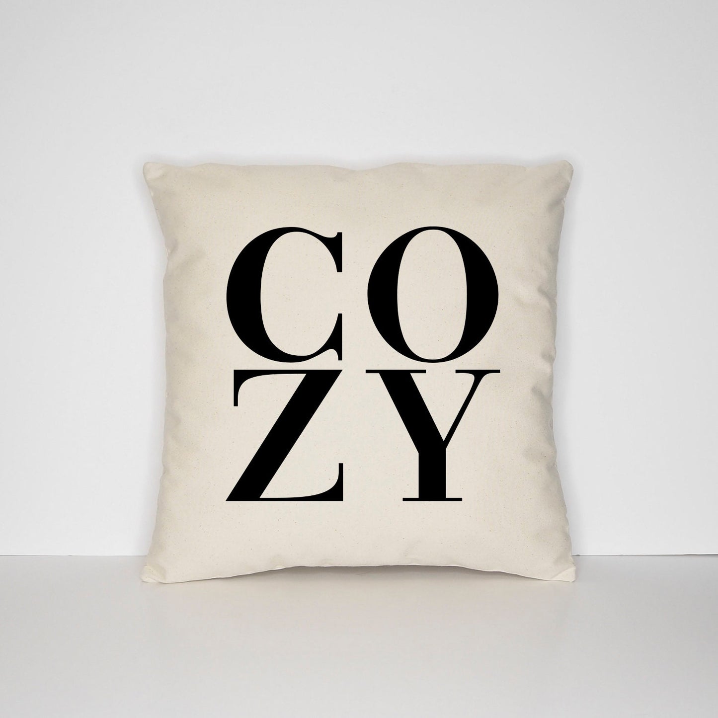 Cozy Autumn Pillow Cover - Typography Print Cushion - Winter Housewarming Gift