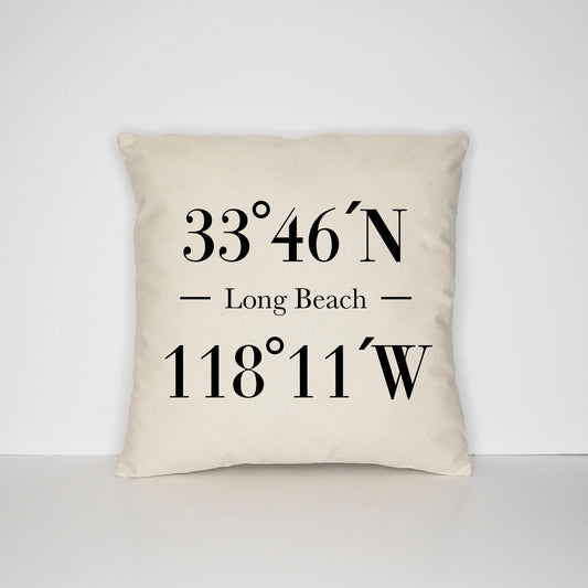 Personalized Wedding Gift Pillow - Home Or Honeymoon Location Gift