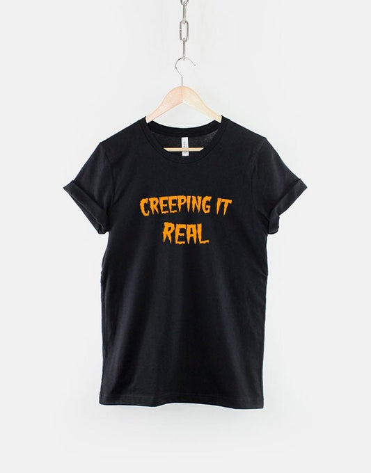 Kids Halloween Slogan T-Shirt - Creeping It Real Funny Halloween T Shirt