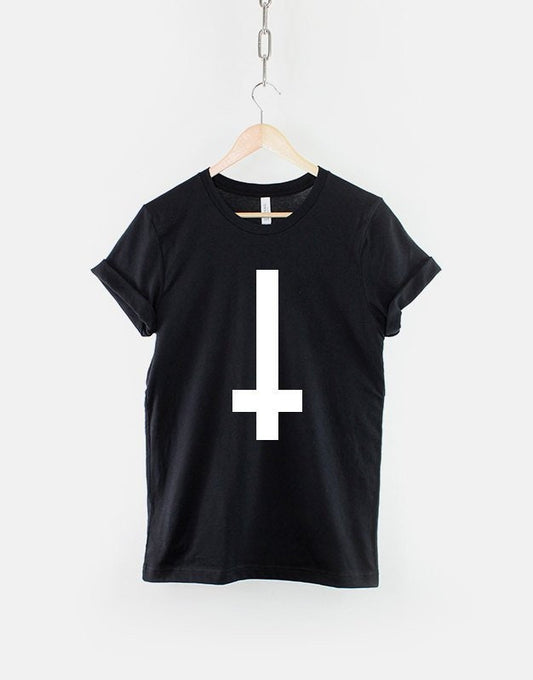 Upside Down Cross T Shirt Geometric Shape Hipster T-Shirt