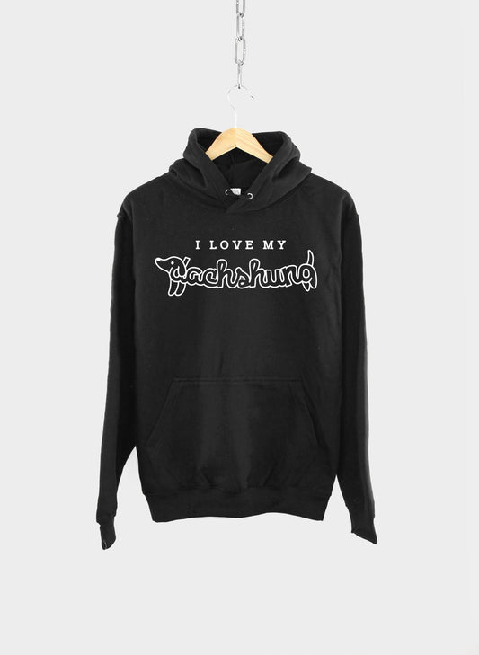 Dachshund Sausage Dog Owner Hoodie - I Love My Dachshund Hoodie Sweatshirt - Dachshund Owner Shirt Dog Lover Hoody Jumper Puppy Dog Sweater