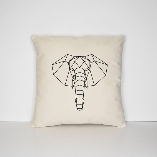 Geometric Elephant Pillow - Geometric Cushion - Housewarming Gift Cushions Throw Pillows - Elephant Gifts - Elephants - Geometric Animal Art