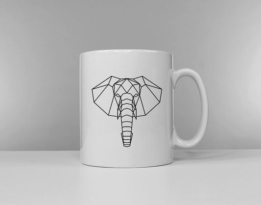 Geometric Elephant Mug - Geometric Print Coffee Mug - Elephant Gifts - Elephants - Geometric Animal Art - Elephant Coffee Mugs - Coffee Cup