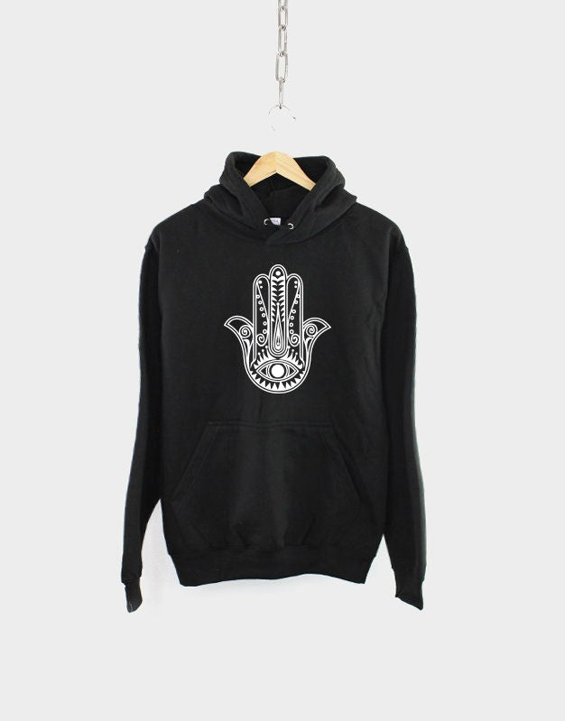 Hamsa Evil Eye Hoodie - Fatima Yoga Hand Of Fatima Hoody - Hand Of Hamsa Shirt Hamsa - Hamsa Hand Of Fatima Spiritual Hamsa Hand Sweatshirt