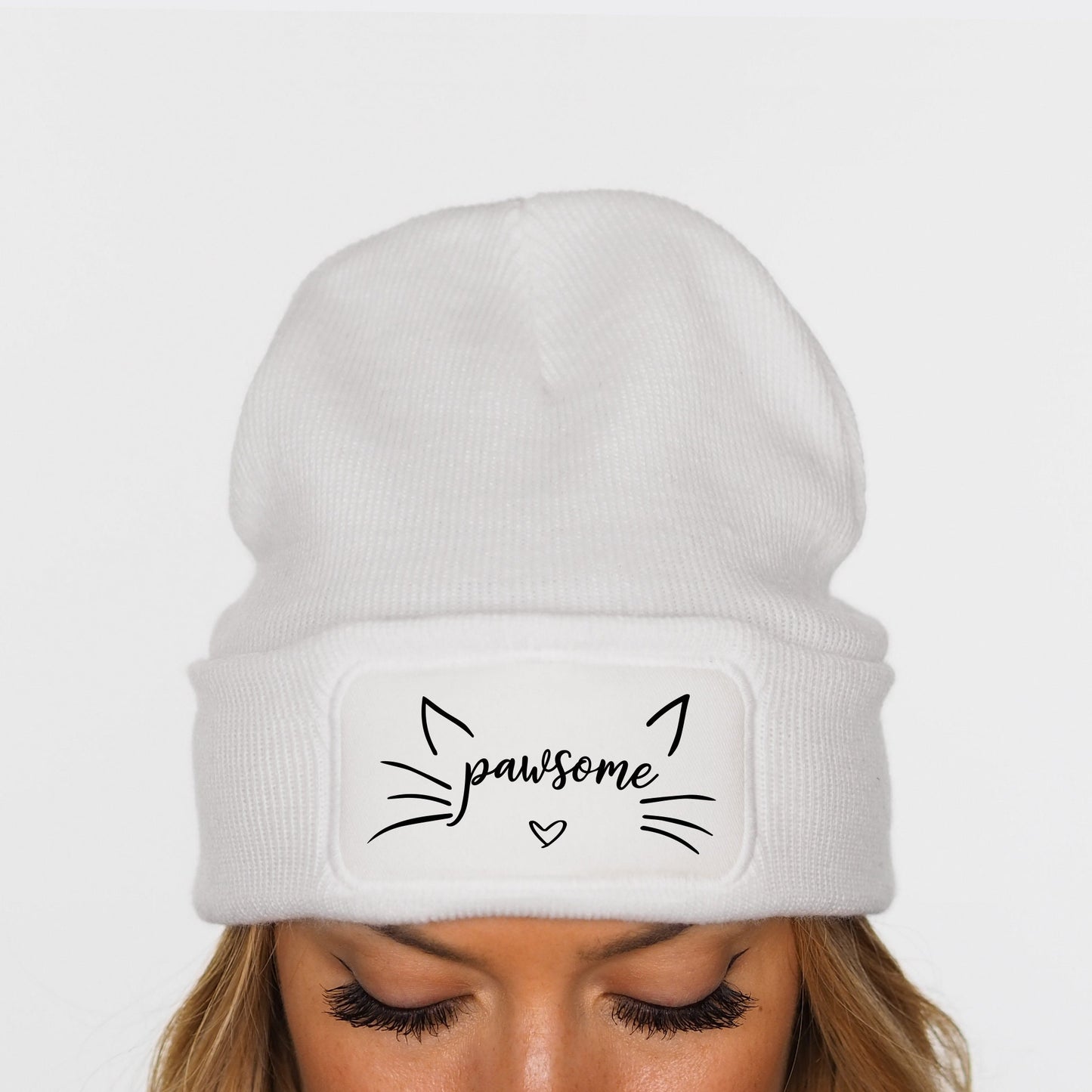 Cat Beanie Hat - Pawsome Hat - Cat Ears Winter Hat - Crazy Cat Lady - Cat Lover Gift