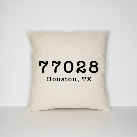 Personalized Zip Code Pillow - Custom Housewarming Gift