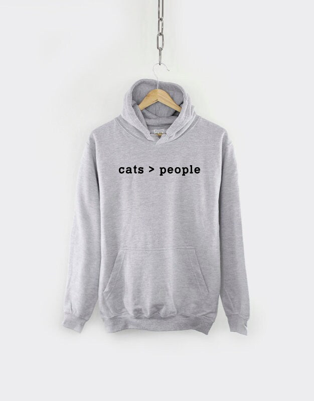 Cat Math Hoodie - Cats > People - Cat Lover Gift - Cats Are Greater Than People - Crazy Cat Lady