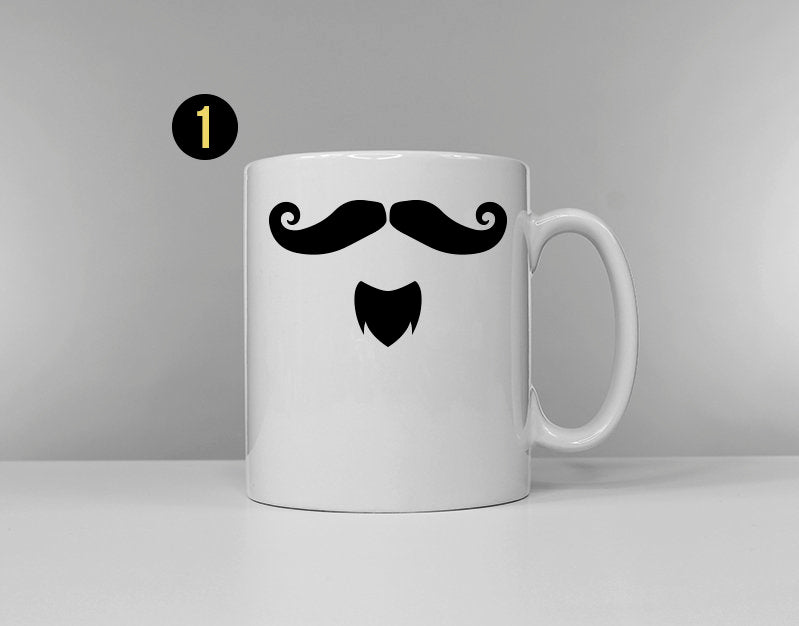 Funny Moustache Coffee Mug - Beard Gift For Him Bearded Man - Best Men Gifts