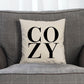 Cozy Autumn Pillow Cover - Typography Print Cushion - Winter Housewarming Gift