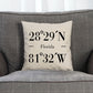 Personalized Wedding Gift Pillow - Home Or Honeymoon Location Gift